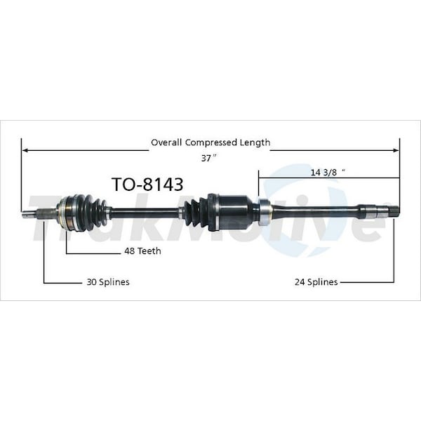Surtrack Axle Cv Axle Shaft, To-8143 TO-8143 - main
